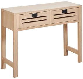 Konzolový stolík s 2 zásuvkami svetlé drevo RANDA Beliani