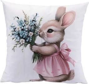Sada 2 ks obliečok na vankúšiky ROZTOMILÉ ZAJÍČKY 40 x 40 cm
