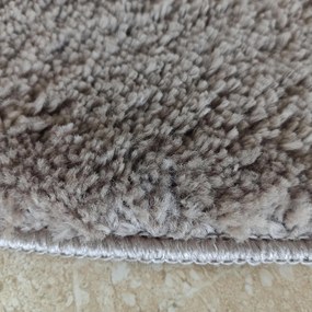Okrúhly shaggy koberec Camel – hnedý s nádychom sivej Rozmer: 60 cm