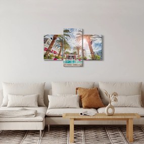 Obraz - palmy s bazénom (90x60 cm)