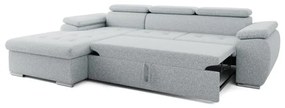 Rozkladacia rohová sedacia súprava do L s úložným priestorom PADUA sivá ľavá
