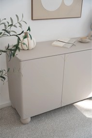 Trojdverová komoda Sonatia II 150 cm - kasmír / guľové nohy