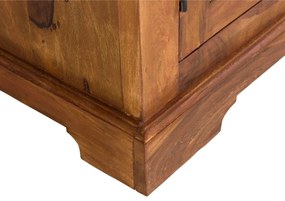 furniture-nabytek.cz - Masívna komoda Merlin s kovovými dvierkami, lakovaná, hnedá – 150 cm