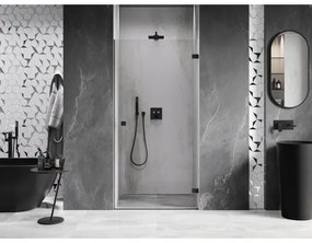 Mexen, Mexen Lunar-B výklopné pravé sprchové dvere 95 cm, transparentné, čierne - 832-095-000-70-00-P