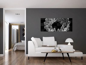 Obraz - čiernobiele šachy (120x50 cm)