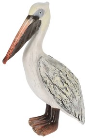 Záhradná figúrka z polyresinu Pelican, 29 cm, biela