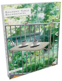 Sklápací balkónový stolík, 60 x 43 x 70 cm, béžová