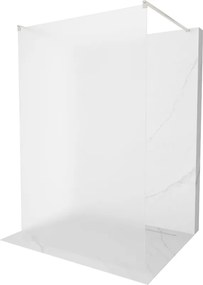 Mexen Kioto, sprchová zástena Walk-In 140 x 200 cm, 8mm sklo námraza, brúsená oceľ profil,  800-140-002-97-30