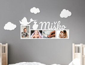 drevko Fotorámik s menom dieťaťa Rozmer obrazu: 42 x 84 cm, Farba dekorácie: Čierna