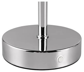 LED stmievateľná stolová lampa v lesklo striebornej farbe (výška 30 cm) Jeff – Reality