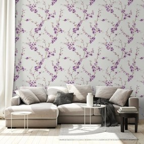 Tapeta fialové kvety na svetlom pozadí