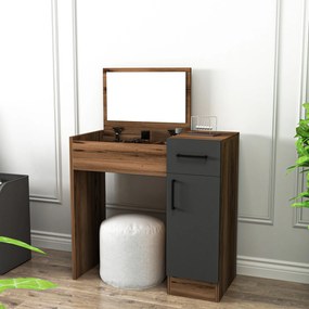 Fésülködő asztal Inci - Light Walnut, Anthracite