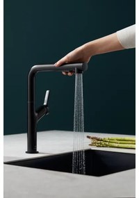 KFA Armatura 6623-220-81- Drezová batéria s vyťah. sprškou DUERO DESIGN m. čierna