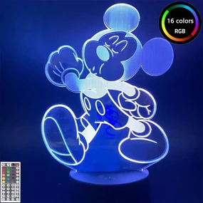 3Dmix 3DL-BTB028 – 3D LED nočná lampa - Mickey Mouse (Miki Maus) (Bluetooth reproduktor - farba biela)