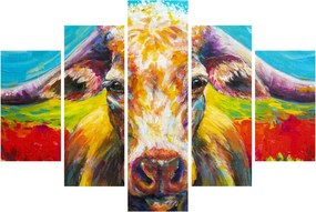 Obraz - Maľovaná krava (150x105 cm)