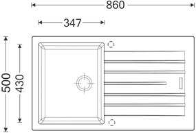 Granitový drez Sinks PERFECTO 860 Metalblack