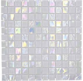 Sklenená mozaika CM S100 štvorcová Crystal mix Shell MYSTIC 25, 30,4x30,4 cm