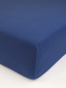 Jersey prostěradlo s elastanem 160 × 200 cm – tmavě modré