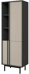 Vitrína Alsy 3 Svetlobéžová/Antracit