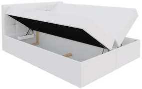 Kontinentálna posteľ Cinema, Dostupné poťahy: ekokoža Soft 017 (biela), Rozmer postele: 160x200