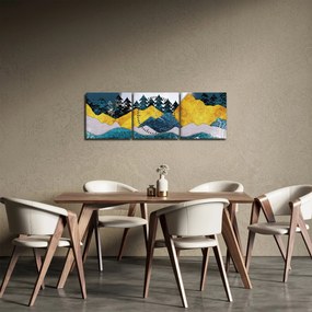 Obraz - Polárna krajina (s hodinami) (90x30 cm)