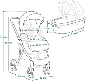 Lionelo - Kombinovaný kočík 2v1 AMBER Black Onyx