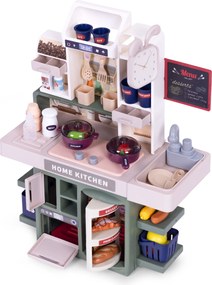 Detská kuchynka s parou, LED, zvukmi, tečúcou vodou a 35 doplnkami pre deti 3+