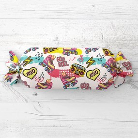 Biante Detský vankúš valec bonbon Sandra SA-604 Ružový retro štýl 15x80 cm