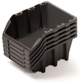 Sada 5 úložných boxov po 19,8 × 11,8 × 8,4 cm, čierna
