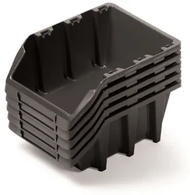 Sada 5 úložných boxov po 19,8 × 11,8 × 8,4 cm, čierna