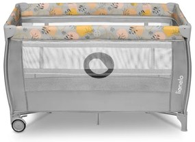 Lionelo - Cestovná postieľka STEFI PLUS ružovo-žltá