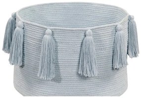 lovel.sk Bavlnený košík Tassels Soft Blue