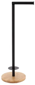 Stojan na toaletný papier Black Bamboo, čierna/s drevenými prvkami, o