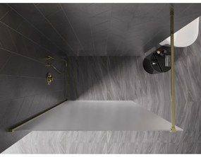 Mexen Kioto-X, sprchová zástena 110 x 200 cm, 10mm sklo námraza, zlatý lesklý profil, 800-110-101-50-30-X