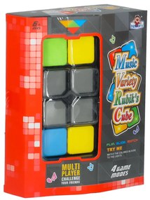 KIK LED puzzle kocka – elektronická arkádová hra 4v1 pre deti 6+ (2×AA)