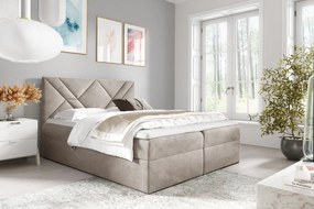 Boxspringová posteľ ASKOT - 180x200, béžová + topper ZDARMA