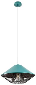 Redo 01-3006 - Závesný luster na lanku GRILL 1xE27/42W/230V priemer 39,6 cm čierna/tyrkysová