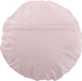 Ružový bavlnený okrúhly vankúš s čipkou Lace pink - Ø 39*12cm