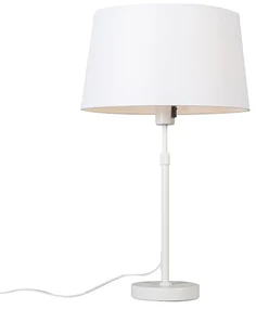 Stolná lampa biela s tienidlom bielym 35 cm nastaviteľná - Parte