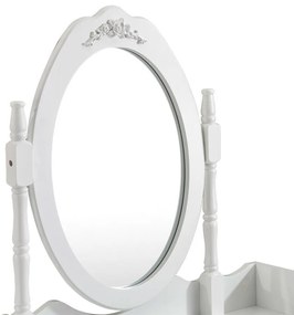 Toaletný stolík s taburetkou- Rome, biely