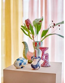Zelená ručne maľovaná váza z kameniny (výška 19 cm) Trudy – Bloomingville