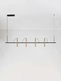 LED stmievateľné champaign zlato-čierne moderné svietidlo Elli