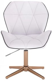 LuxuryForm DESIGN Stolička MILANO MAX na zlatom kríži - biela