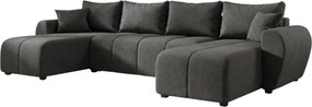 Rozkladacia obojstranná sedacia súprava do U SEVIO 311x145 cm, tmavosivá + 2 vankúšiky ZDARMA
