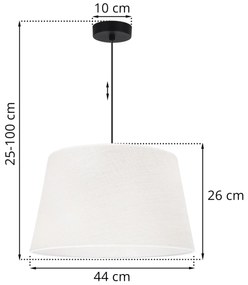 Závesné svietidlo Juta, 1x biele jutové tienidlo, (fi 44cm), b