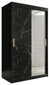 Šatníková skriňa 120 cm Marbelo T2 (matná čierna + čierny mramor). Akcia -20%. Vlastná spoľahlivá doprava až k Vám domov. 1064585
