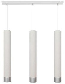 LED Luster na lanku TUBA 3xGU10/4,8W/230V biela/lesklý chróm