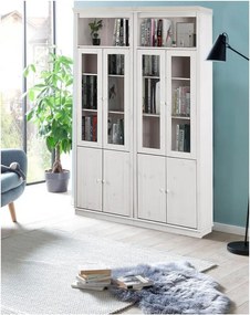 Biela vitrína z borovicového dreva 148x223 cm Anita – Støraa