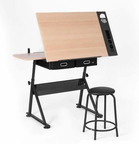 Sklopný kresliaci stôl so stoličkou navyše