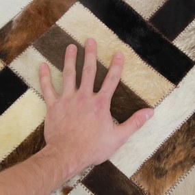 Kožený koberec Typ 2 170x240 cm - vzor patchwork